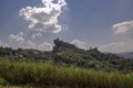 View of the Roccascalegna castle in Abruzzo, Italy