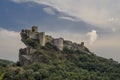 View of the Roccascalegna castle in Abruzzo, Italy