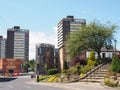 View of the rochdale conservation area with old buildings and the pioneers co-operative store in toad lane now a museum Royalty Free Stock Photo