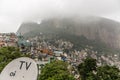 View of Rocinha favela on a cloudy day in Rio de Janeiro, Brazil, South America Royalty Free Stock Photo