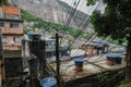 View of Rocinha with power lines Royalty Free Stock Photo