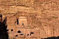 View of a rock cut tomb in Petra Royalty Free Stock Photo