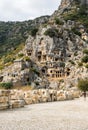 Rock-cut tombs in Myra, Turkey Royalty Free Stock Photo