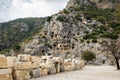 Rock-cut tombs in Myra, Turkey Royalty Free Stock Photo