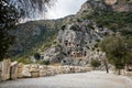 Rock-cut tombs in Myra, Turkey Royalty Free Stock Photo