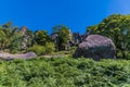 A view of the rock escarpment of the Roaches, Staffordshire, UK Royalty Free Stock Photo