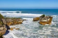 view of rock formation near Punakaiki, New Zealand Royalty Free Stock Photo