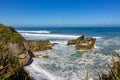 view of rock formation near Punakaiki, New Zealand Royalty Free Stock Photo