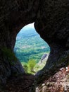 View of through a rock formation of Otlisko okno Royalty Free Stock Photo