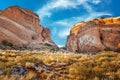 View through the rock formations on the Devilds Garden trail