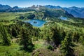 View of Rock Isle Lake and Grizzly Lake in the Sunshine Meadows of Sunshine Village