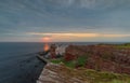 View of the rock Lange Anna by sunset in summer, Helgoand, Schleswig-Holstein, Germany. Royalty Free Stock Photo