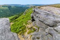 A View Of Rock Strata And The Side Of Bamford Edge, UK