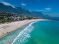 view from The Rock viewpoint in Cape Town over Campsbay, view over Camps Bay with fog over the ocean Royalty Free Stock Photo