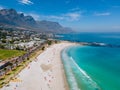 view from The Rock viewpoint in Cape Town over Campsbay, view over Camps Bay with fog over the ocean Royalty Free Stock Photo