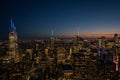 View from Rockefella Center during the blue hour Royalty Free Stock Photo