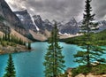 View From Rockpile Trail Lookout On The Enchanting Moraine Lake Banff National Park