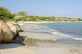 View of rocks from Baby beach on Aruba island Royalty Free Stock Photo