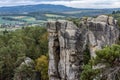 Rocks in the valley in Bohemian Paradise Czech: Cesky Raj in Bohemia region in the Czech Republic Royalty Free Stock Photo