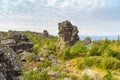 Rocks on mountain Kachkanar. The Urals. Russia