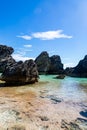 A View of Rocks in the Ocean at Horseshoe Bay Bermuda Royalty Free Stock Photo