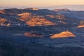 View from rocks of Sitno mountain towards Stiavnicke Bane in Stiavnicke Vrchy