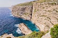 View of rocky clint of northern coast of Malta known as Dingli cliffs