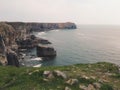 View of the rocky coast in St. Govan's Head