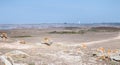 View of the rocky dune of Yeu island next to the sea