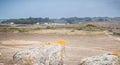 View of the rocky dune of Yeu island next to the sea