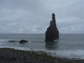 View of rocky formation Ilheus da Ribeira da Janela at rocky beach on the north coast of Madeira island Portugal near Royalty Free Stock Photo