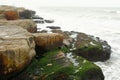 Rocky sea shore in Mar del Plata Royalty Free Stock Photo