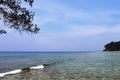 View of the rocky shore near natural coral bridge, Neil Island Royalty Free Stock Photo