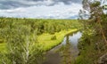 The view from the rocky shores of the Irtysh river,