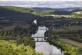 View on the rodogne river from a high point in Domme Royalty Free Stock Photo