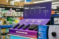 View of Roku streaming device display in electronics store. Royalty Free Stock Photo