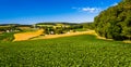 View of rolling hills and farm fields in rural York County, Penn Royalty Free Stock Photo