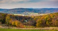 View of rolling hills in rural Frederick County, Maryland. Royalty Free Stock Photo