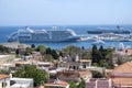 A View from the Roloi Medieval Clock Tower of the Harbor Below Dotted with Cruise Ships and Private Yachts