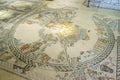 Mosaic floor, zodiac and biblical scenes, ancient Synagogue, Tzipori Royalty Free Stock Photo