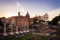 View of the Roman Forum, Ancient Roman ruins in Rome Royalty Free Stock Photo