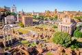 View of the Roman Forum, Ancient Roman ruins in Rome Royalty Free Stock Photo