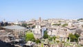 View of the Roman Forum and part of the center of Rome from the Palatine Hill.