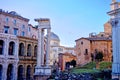 View of the Roman Forum in Rome, Italy on the ancient ruins in a travel concept Royalty Free Stock Photo