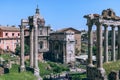 View of Roman Forum with the Temple of Saturn Foro Romano Royalty Free Stock Photo