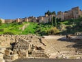 View of Roman Theater and Alcazaba, Malaga, Andalucia, Spain, Europe Royalty Free Stock Photo