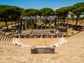 Roman Theater, Ancient Archaeological site of Ostia Antica in Rome, Italy Royalty Free Stock Photo