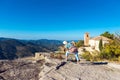 View of the Romanesque church of Santa Maria de Siurana, Tarragona, Catalunya, Spain. Copy space for text