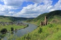Moselle River Valley with Metternich Castle Ruin above Beilstein, Rhineland-Palatinate, Germany Royalty Free Stock Photo