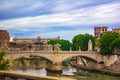 View of River Tiber Rome city Italy Royalty Free Stock Photo